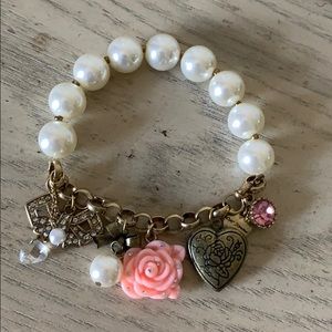 Betsey Johnson Pearl Bracelet with Real Locket
